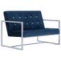 Preview:  2-Sitzer-Sofa mit Armlehnen Blau Chrom und Samt  