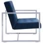 Preview:  2-Sitzer-Sofa mit Armlehnen Blau Chrom und Samt  