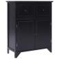 Preview:  Beistellschrank 60x30x75 cm Schwarz Massivholz Paulownia