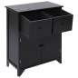 Preview:  Beistellschrank 60x30x75 cm Schwarz Massivholz Paulownia