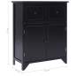 Preview:  Beistellschrank 60x30x75 cm Schwarz Massivholz Paulownia