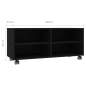 Preview:  TV-Schrank mit Rollen Schwarz 90x35x35 cm Holzwerkstoff