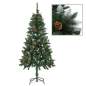 Preview:  Künstlicher Weihnachtsbaum Kiefernzapfen Weißem Glitzer 150 cm