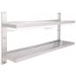 Preview:  Wandregal mit 2 Ablagen Edelstahl 150x30 cm