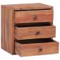 Preview:  Nachttisch mit 3 Schubladen 35×25×35 cm Recyceltes Massivholz