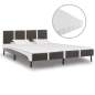 Preview:  Bett mit Matratze Grau und Weiß Kunstleder 180 x 200 cm