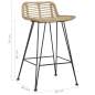 Preview:  Barstühle 2 Stk. Natur Rattan