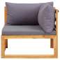 Preview:  5-tlg. Garten-Lounge-Set mit Auflagen Massivholz Akazie