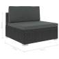Preview:  8-tlg. Garten-Lounge-Set mit Auflagen Poly Rattan Schwarz