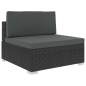 Preview:  6-tlg. Garten-Lounge-Set mit Auflagen Poly Rattan Schwarz
