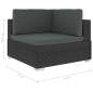 Preview:  6-tlg. Garten-Lounge-Set mit Auflagen Poly Rattan Schwarz
