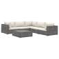Preview:  6-tlg. Garten-Lounge-Set mit Auflagen Poly Rattan Grau