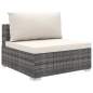 Preview:  6-tlg. Garten-Lounge-Set mit Auflagen Poly Rattan Grau