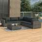Preview:  6-tlg. Garten-Lounge-Set mit Auflagen Poly Rattan Grau