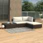 Preview:  4-tlg. Garten-Lounge-Set mit Auflagen Poly Rattan Braun