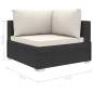 Preview:  4-tlg. Garten-Lounge-Set mit Auflagen Poly Rattan Schwarz