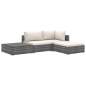 Preview:  4-tlg. Garten-Lounge-Set mit Auflagen Poly Rattan Grau