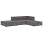 Preview:  4-tlg. Garten-Lounge-Set mit Auflagen Poly Rattan Grau