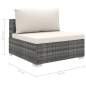Preview:  4-tlg. Garten-Lounge-Set mit Auflagen Poly Rattan Grau