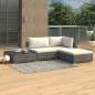 Preview:  4-tlg. Garten-Lounge-Set mit Auflagen Poly Rattan Grau