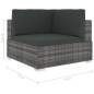 Preview:  Ecksofa mit Auflagen Poly Rattan Grau