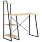 Preview:  Schreibtisch mit Regaleinheit Schwarz und Eiche 102×50×117 cm 
