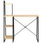 Preview:  Schreibtisch mit Regaleinheit Schwarz und Eiche 102×50×117 cm 