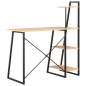 Preview:  Schreibtisch mit Regaleinheit Schwarz und Eiche 102×50×117 cm 
