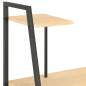 Preview:  Schreibtisch mit Regaleinheit Schwarz und Eiche 102×50×117 cm 