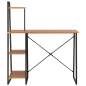 Preview:  Schreibtisch mit Regaleinheit Schwarz und Eiche 102×50×117 cm