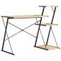 Preview:  Schreibtisch mit Regal Schwarz und Eiche 116×50×93 cm