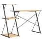 Preview:  Schreibtisch mit Regal Schwarz und Eiche 116×50×93 cm