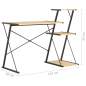 Preview:  Schreibtisch mit Regal Schwarz und Eiche 116×50×93 cm