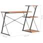 Preview:  Schreibtisch mit Regal Schwarz und Braun 116×50×93 cm