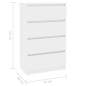Preview:  Sideboard Hochglanz-Weiß 60x35x98,5 cm Holzwerkstoff