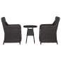 Preview:  3-tlg. Garten-Bistro-Set mit Auflagen Poly Rattan Schwarz