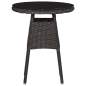 Preview:  3-tlg. Garten-Bistro-Set mit Auflagen Poly Rattan Schwarz