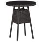 Preview:  3-tlg. Garten-Bistro-Set mit Auflagen Poly Rattan Schwarz