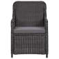 Preview:  3-tlg. Garten-Bistro-Set mit Auflagen Poly Rattan Schwarz