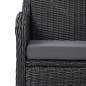 Preview:  3-tlg. Garten-Bistro-Set mit Auflagen Poly Rattan Schwarz