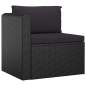 Preview:  7-tlg. Garten-Lounge-Set mit Auflagen Poly Rattan Schwarz