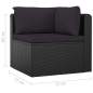 Preview:  7-tlg. Garten-Lounge-Set mit Auflagen Poly Rattan Schwarz