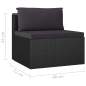 Preview:  7-tlg. Garten-Lounge-Set mit Auflagen Poly Rattan Schwarz