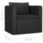 Preview:  7-tlg. Garten-Lounge-Set mit Auflagen Poly Rattan Schwarz