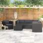 Preview:  7-tlg. Garten-Lounge-Set mit Auflagen Poly Rattan Schwarz