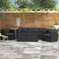 Preview:  7-tlg. Garten-Lounge-Set mit Auflagen Poly Rattan Schwarz