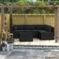 Preview:  5-tlg. Garten-Lounge-Set mit Auflagen Poly Rattan Schwarz