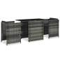 Preview:  3-tlg. Bistro-Set mit Auflagen Poly Rattan Grau