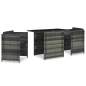 Preview:  3-tlg. Bistro-Set mit Auflagen Poly Rattan Grau