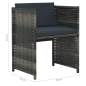Preview:  3-tlg. Bistro-Set mit Auflagen Poly Rattan Grau